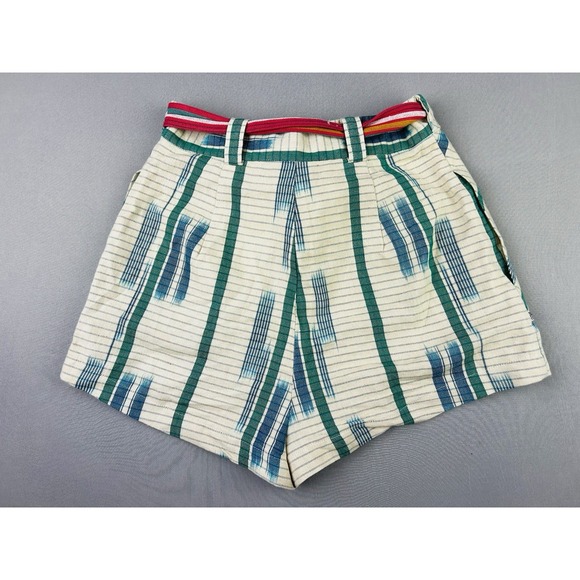 Urban Outfitters Women's 2 Eva Pattern Striped Belted Shorts - Picture 9 of 9